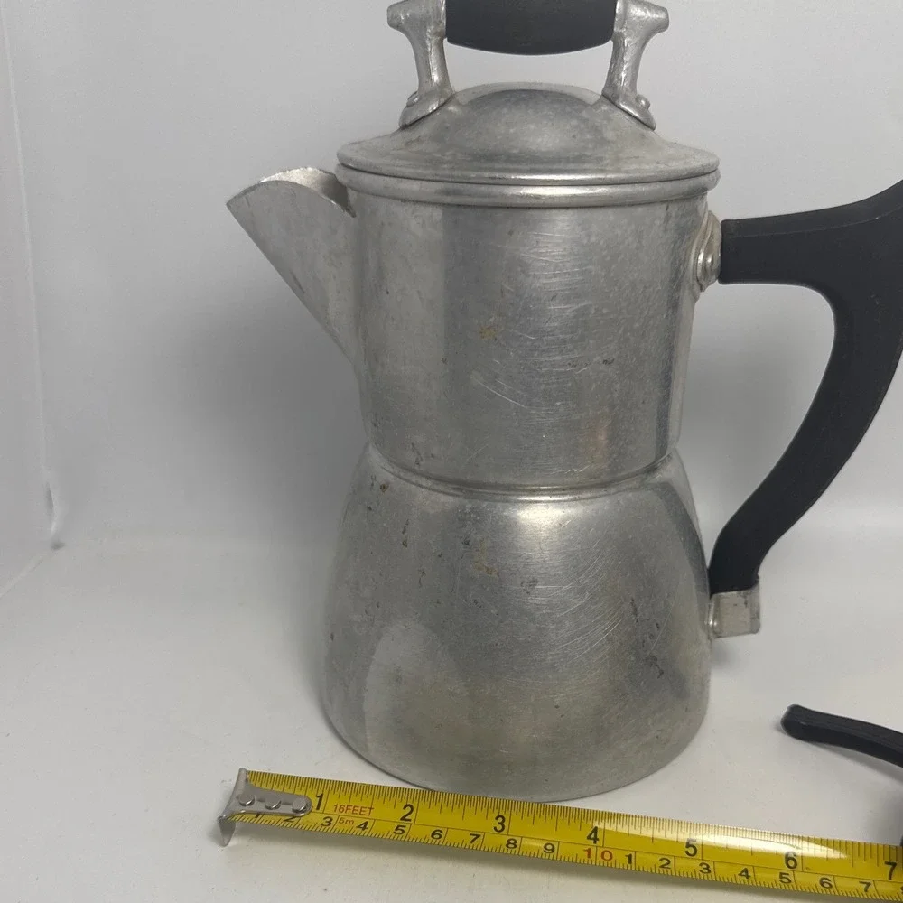 Wear-Ever Drip Coffee Pot OS Silver Good Vintage Aluminum Mid-Century USA